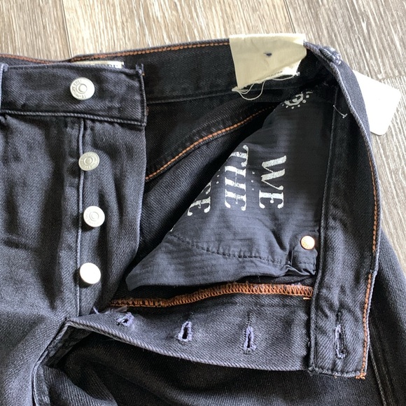 FREE PEOPLE Ivy Mid Rise Denim Shorts Faded Black Room Rocker - Picture 5 of 8